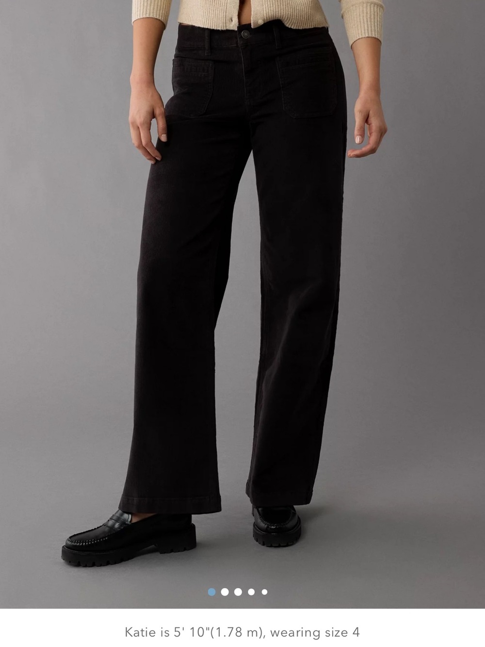 American Eagle Outfitters Wide-Leg Black Women’s Pants Corduroy Never Worn!